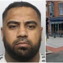 Hussain was part of the group that attacked four men outside the Be at One bar on Great George Street. (pics by WYP / Google Maps)