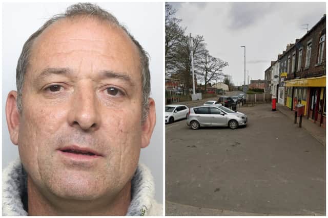 Kennigham (pictured) tried to target young girls outside the Premier shop in Crofton. (pics by WYP / Google Maps)