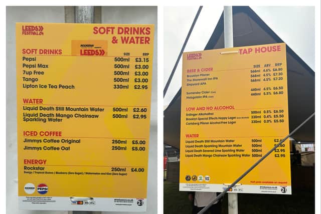Bars are dotted around the Leeds Festival site