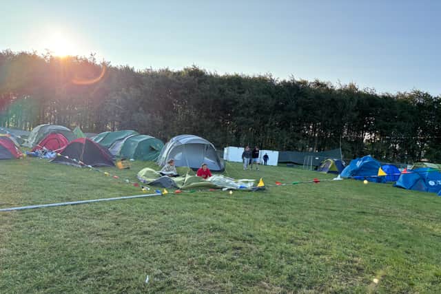 Campers have been told to stay put until the wind eases off