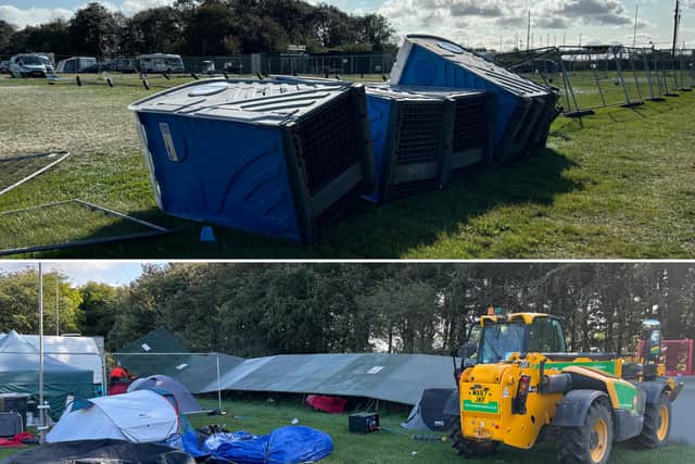 Portaloos have been overturned, tents blown over and barriers compromised at Leeds Festival 2024 during Storm Lilian winds.
