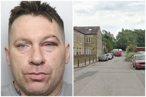 Welsh (pictured) attacked the man with a knife during an argument about parking on Calverley Bridge. (pics by WYP/Google Maps)