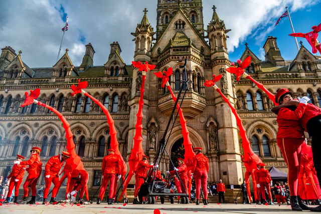 Bradford 2025 has already seen some spectacular events, including this exhibition of eight-metre tall puppets 'Les Girafes' by legendary French street theatre company Compagnie OFF.