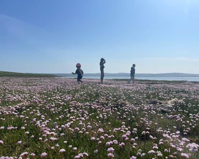Andrew's children, Aida, 10, Heidi, seven, and Thea, four. Meet the family who live on an island that can only be accessed twice a day and only has five children in the local school.