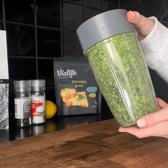 Blend until you have a paste, before adding EEVO and water.