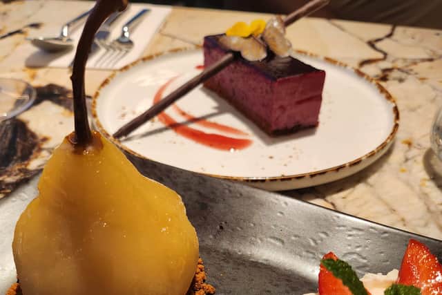 The poached pear and lavender cake