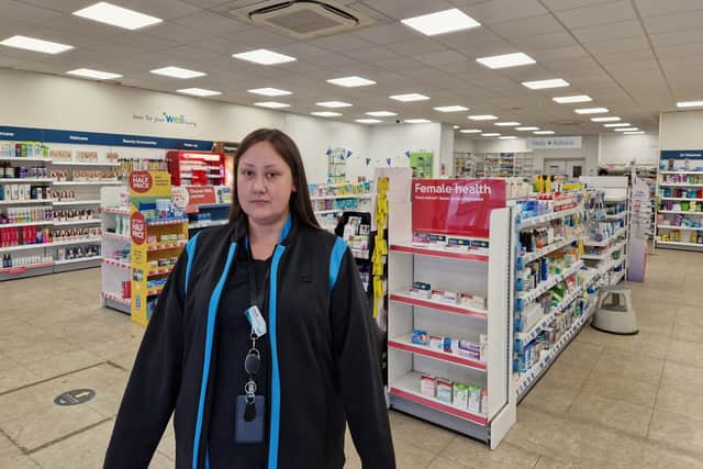 There is a noticeable lack of products on the shelves at the store in Beeston due to the level of shoplifting
