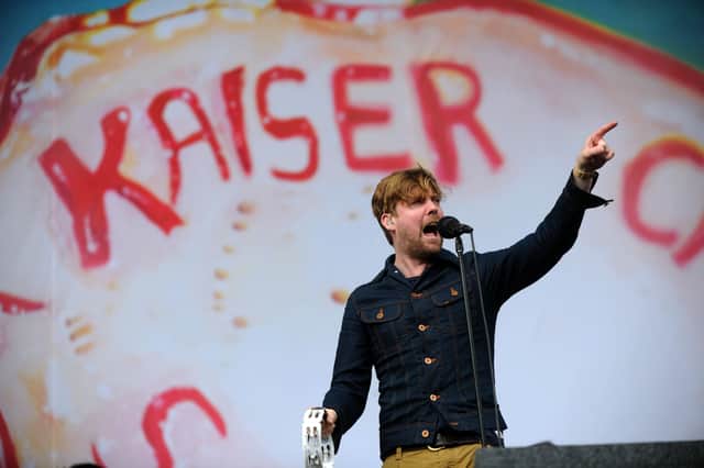 Front man Ricky Wilson performing with the band at Leeds Festival.