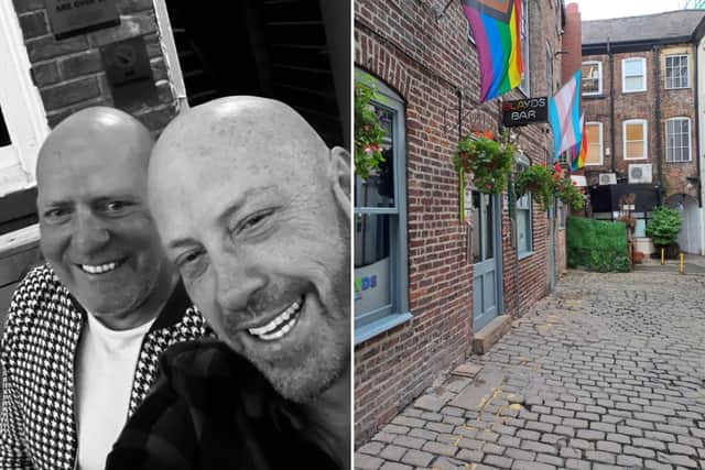 Blayds Bar in Leeds has been granted a new licence. Pictured is the late Robert Payne, who died suddenly in 2021, and, right, with his husband Duncan McCallum. Left picture: Duncan McCallum. Right: LDRS.