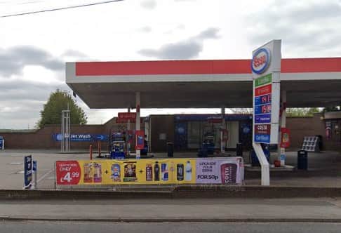 The Esso petrol station.