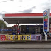 The Esso petrol station.