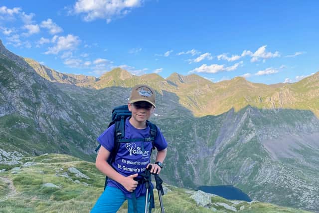 Jacob was seven-years-old when his mother Andrea died with breast cancer aged 49, and has since completed a series of impressive charity fundraising expeditions with his dad.