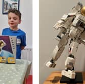 Eddie Morton with the Lego Creator astronaut kit