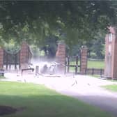 Drink driver Matthew Wootten crashes into the gates of the Prime Minister’s country house.
