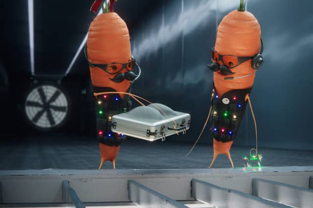Kevin The Carrot with Katy in the Aldi Christmas advert for 2024