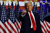 Donald Trump arrives to speak during an election night event at the Palm Beach Convention Center. Picture: Chip Somodevilla/Getty Images
