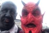 Chris Cole and Paul Fox in their Halloween costumes.