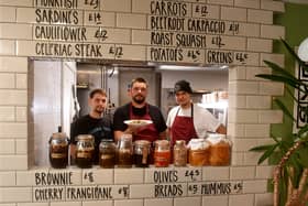 From left, Sam Griffiths, Angus Evans and Fabien Adams are among the team at Eat Your Greens, the experimental eatery that's carved out a niche for itself by setting a tricky culinary challenge - no food is to be wasted.