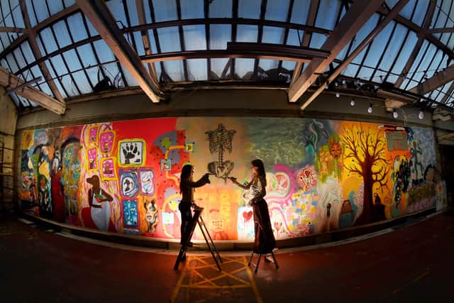 The UK's largest painted canvas has been made here in Leeds by university students and Leeds business Seagulls.