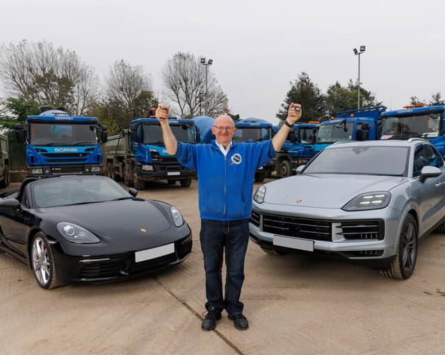 Jimmy Callaghan, Omaze double Porsche Early Bird winner with his brand new Cayenne and Boxter cars.