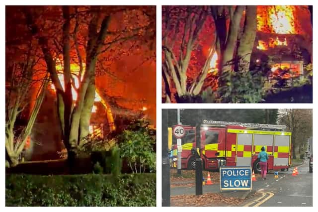 Fire crews from across West Yorkshire raced to Sandmoor Drive, Alwoodley last night.