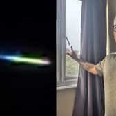 John Nicholls films 'UFO' from his bedroom window.
