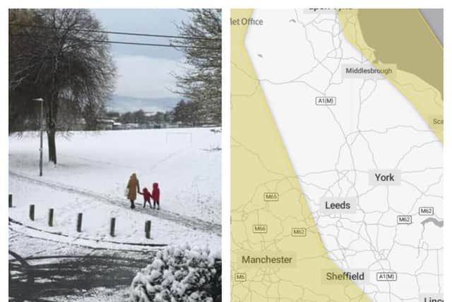 A warning for snow and ice has been issued for areas around Leeds