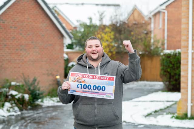 Joshua Logsdail, 29, has won £!00k in the People's Postcode Lottery.