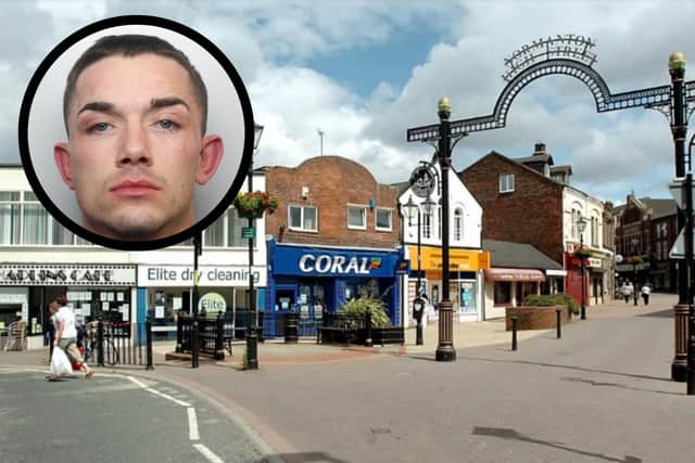 Callum Hutton (inset) has been banned from Normanton town centre for a series of incidents, culminating in him brandishing a machete. (pics by Wakefield Council / National World)