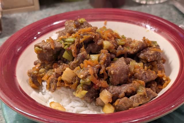 Crispy Chilli Beef worked out really well, with loads of flavour