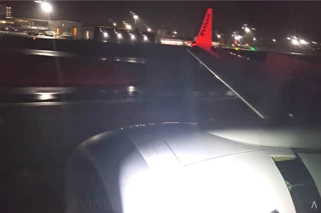 Plane lands at Liverpool airport after performing go-around manoeuvre.