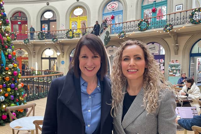 Rachel Reeves and Katie White spoke about the significance of the new National Wealth Fund being based in Leeds during a visit to the Corn Exchange.