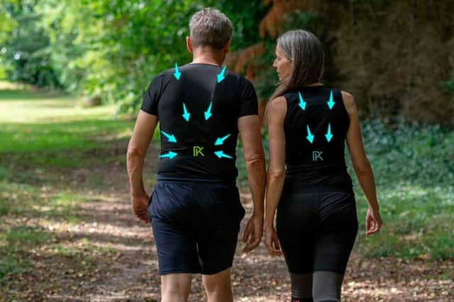 Percko’s Lyne UP smart vest is designed to improve posture and alleviate back pain
