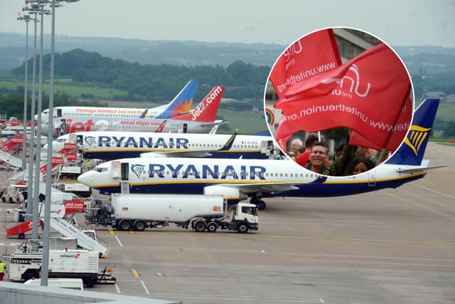 Unite has warned that Ryanair flights may face cancellations over Christmas as Swissport workers strike over pay.