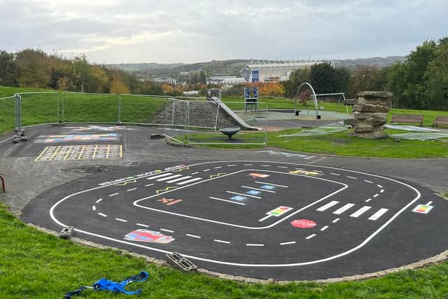 The newly-refurbished playground at Beggars Hill.