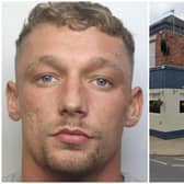 Leon Stead (pictured) attacked the man The Junction in Normanton. (pics by WYP / Google Maps)