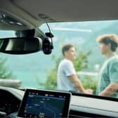 The Piqo hides neatly behind a rear view mirror, thanks to its compact size