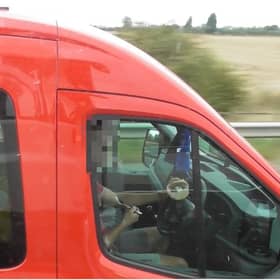 A driver was caught eating cereal at the wheel
