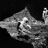 This moon-style setting is at an ash tip at Thornhill Lees in July 1969.