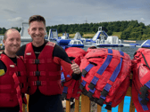 Chris Cook, Team Fostering Non Executive Board Member and Steve Elliff, Education and Support Service Manager on a Team Fostering children’s activity