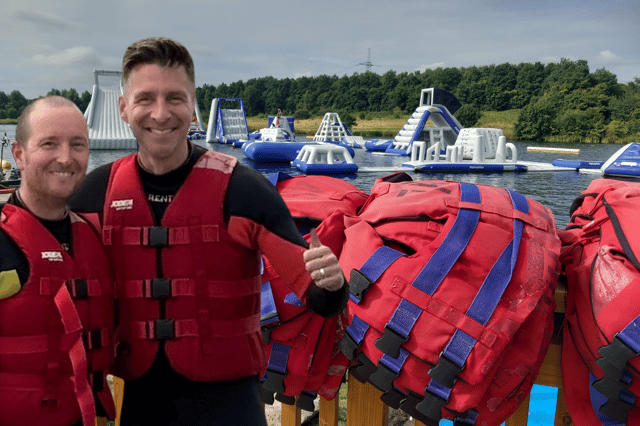 Chris Cook, Team Fostering Non Executive Board Member and Steve Elliff, Education and Support Service Manager on a Team Fostering children’s activity