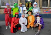People pictured in fancy dress on the Otley Run pub crawl in Headingley, in December.