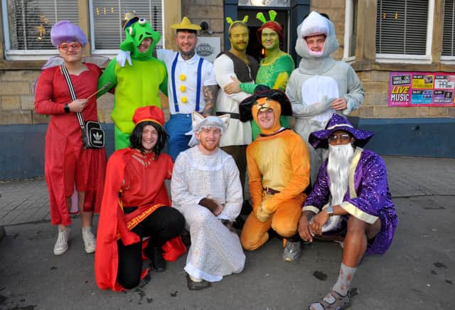 People pictured in fancy dress on the Otley Run pub crawl in Headingley, in December.