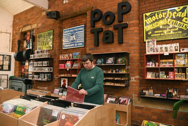 Record Plant mixes new and old records with pop culture memorabilia, merch and collectibles.