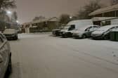 Snow falls in Basingstoke.