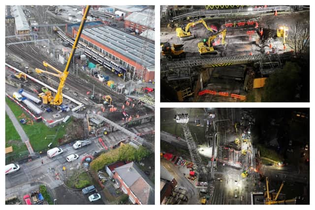 Osmondthorpe Lane railway bridge was replaced by a 100-strong team of TRU engineers.