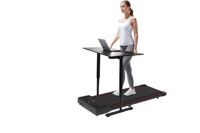 Walking treadmills can slip under standing desks to keep your circulation going while you're working