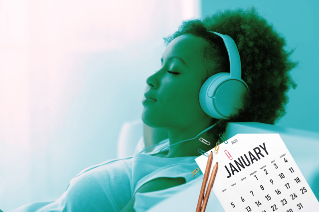 Studies have shown that contrary to your gym buddy's comments, not everyone is raring to go in January each year - and our listening tastes tend to demonstrate that.