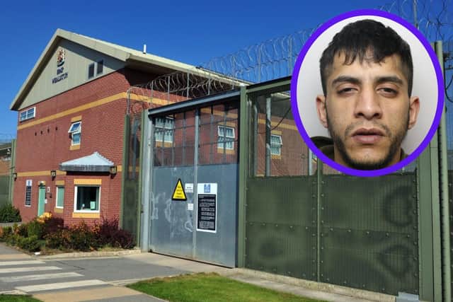 Zafar (inset) attacked the inmate with the sharpened piece of plastic at HMP Wealstun.