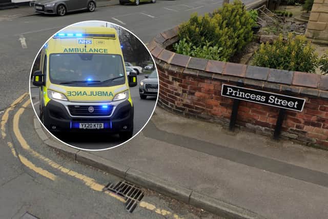 The woman was rushed to hospital with potentially life-changing injuries.